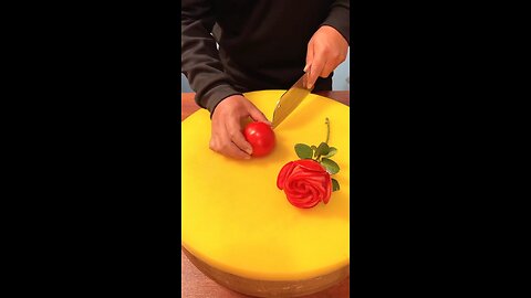 How to make rose from tomato | Fruit art