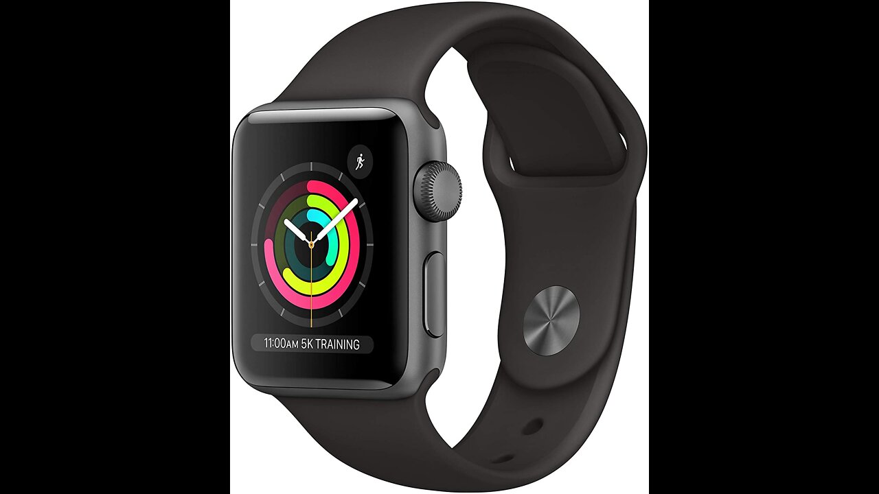 Apple Watch Series 3 [GPS 38mm] Smart Watch w Space Gray Aluminum Case & Black Sport Band. Fit...