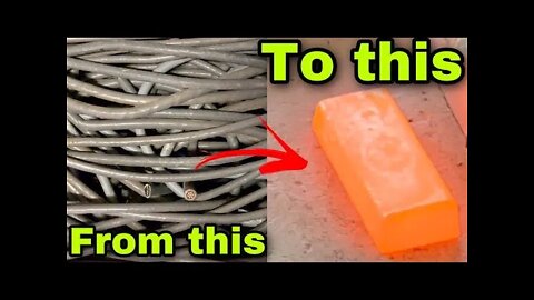 HUGE COPPER INGOT/ COPPER MELT/COPPER WIRE/SCRAP/devilforge #meltingathome #scrappingcopper