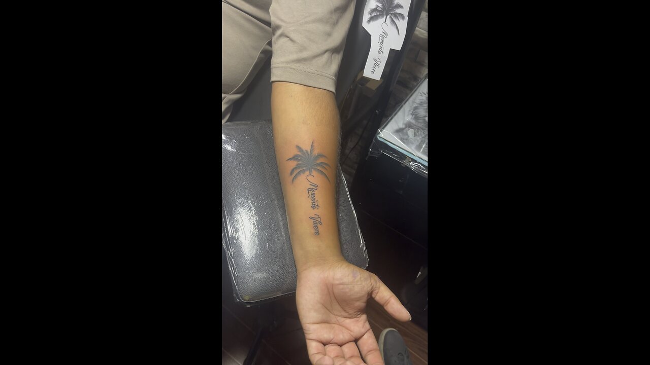 Coconut tree tattoo