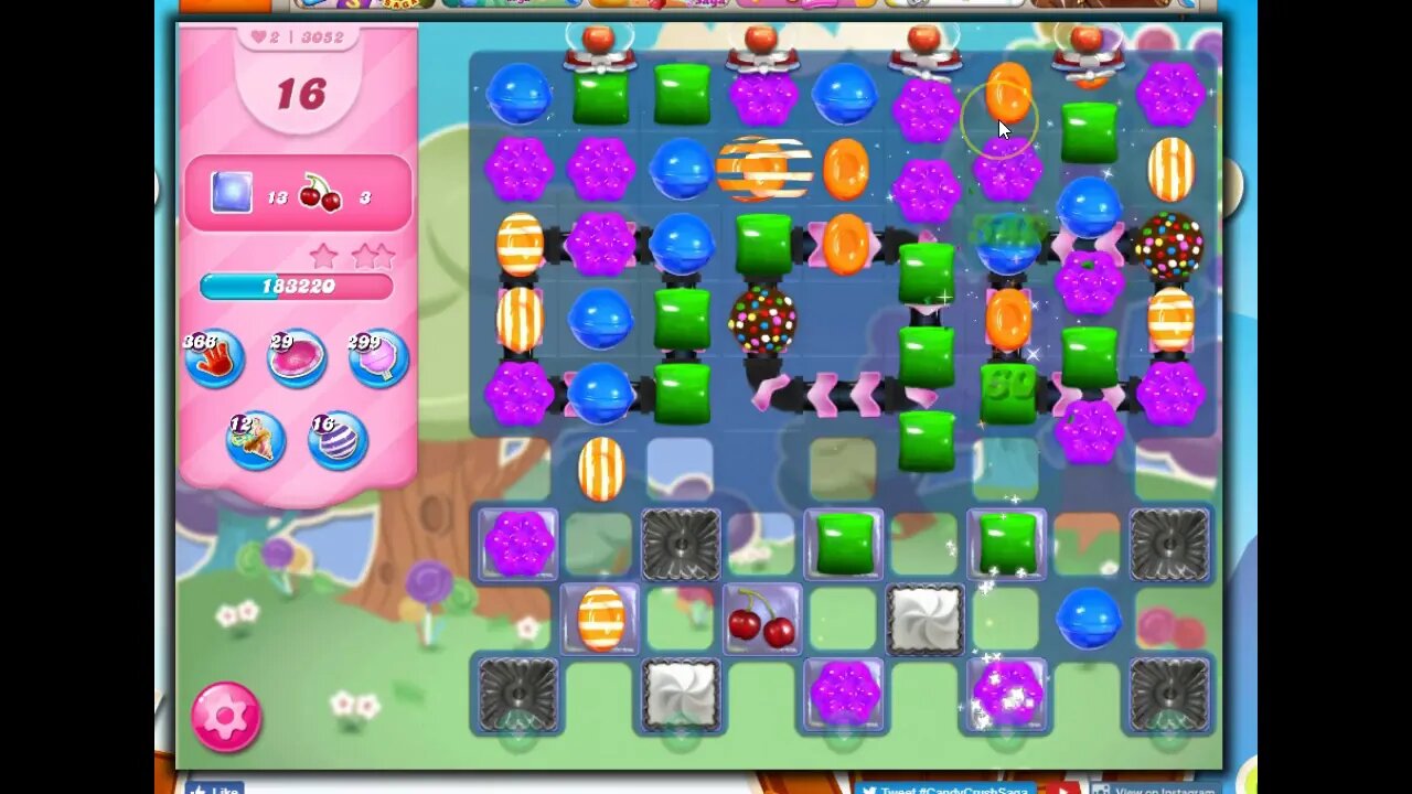Candy Crush Level 3052 Talkthrough, 30 Moves 0 Boosters