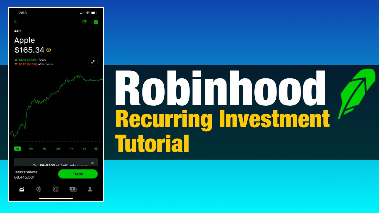 ROBINHOOD App Tutorial - Stocks & ETF Recurring Investment Setup