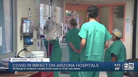 COVID cases continue to cause shortages of ECMO machines in Arizona