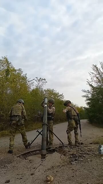 Russian mortar launch in slow