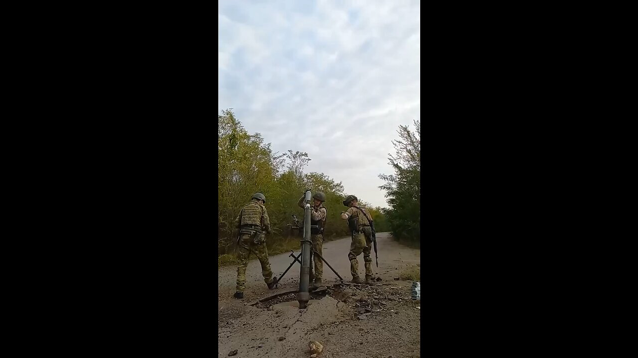 Russian mortar launch in slow