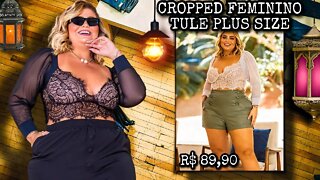 ✳️ CROPPED FEMININO EM TULE PLUS SIZE