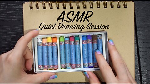 ASMR Chalk Drawing Lavender Field | Sketching and Paper Sounds | (No Talking)