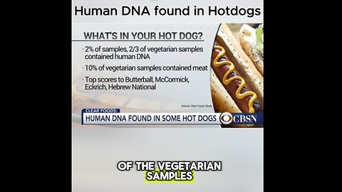 HUMAN DNA FOUND IN HOT DOGS WHICH INCLUDES VEGETERIAN HOT DOGS ( More Info in Description Box!)