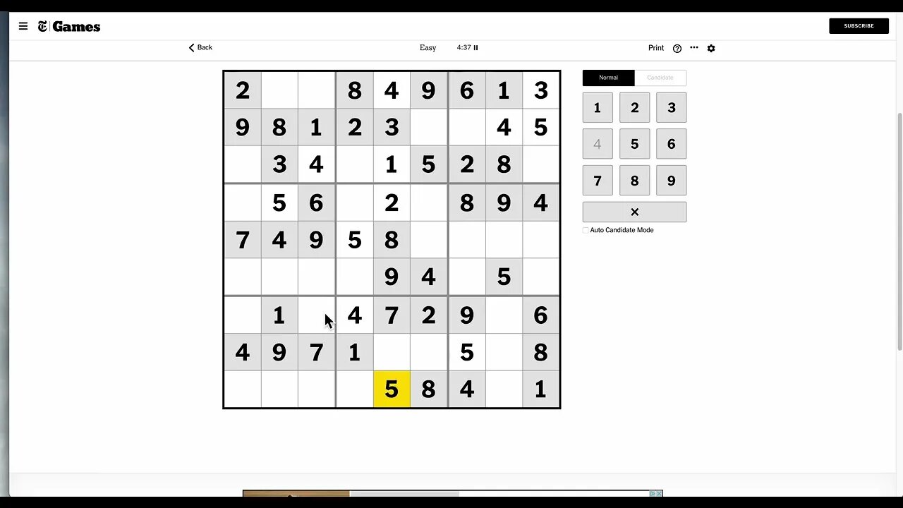 Sudoku 2023 10 14 easy - my wife attempts