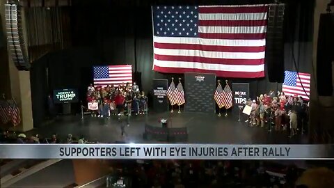 Supporters sitting behind Trump during Tucson AZ speech reporting mysterious Eye Injuries 👀