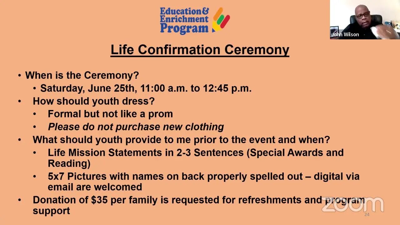 John Wilson's Zoom Meeting