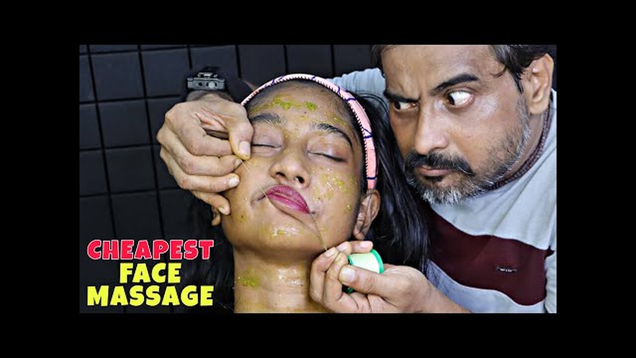 Cheapest Face Wash & Face Cleaning | Threading for Face Hair Removal | Neck Cracking