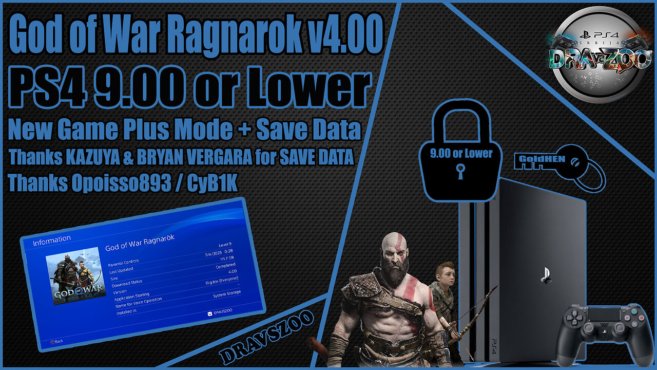 God of War Ragnarok Update v4.00 Backport | New Game Plus Mode + Save Data for PS4 9.00 or Lower ❄️🪓