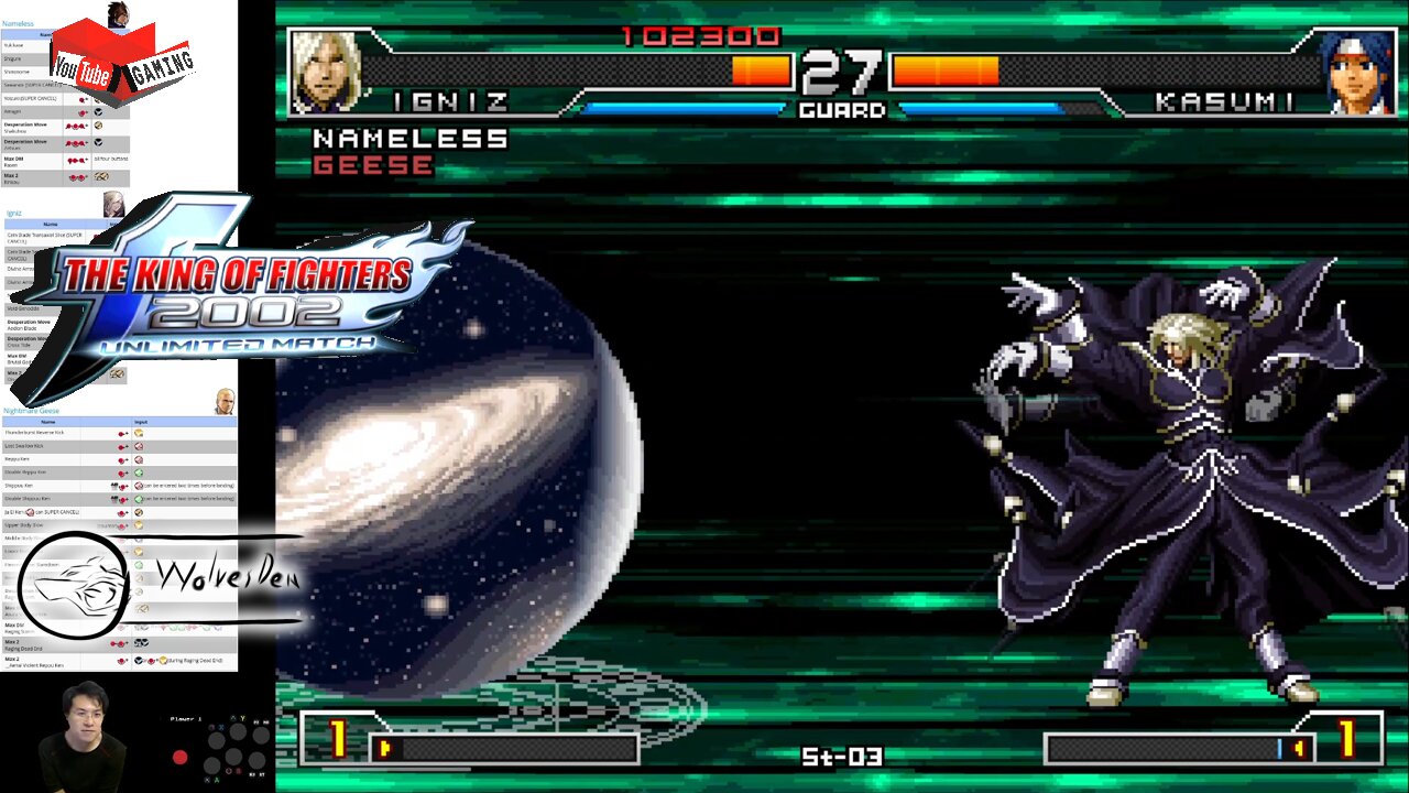 (PC) KOF 2002 Unlimited Match - 22 - Edit Team - Nameless, Igniz, Nightmare Geese - Lv 7