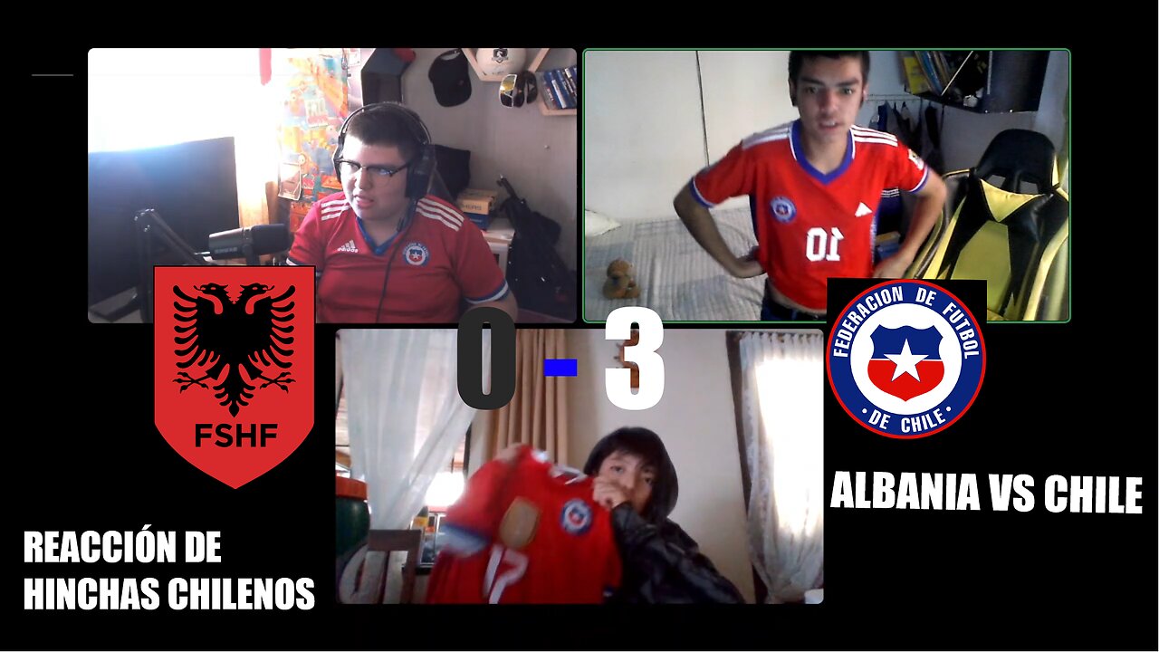 REACCIÓN DE HINCHAS CHILENOS A ALBANIA VS CHILE