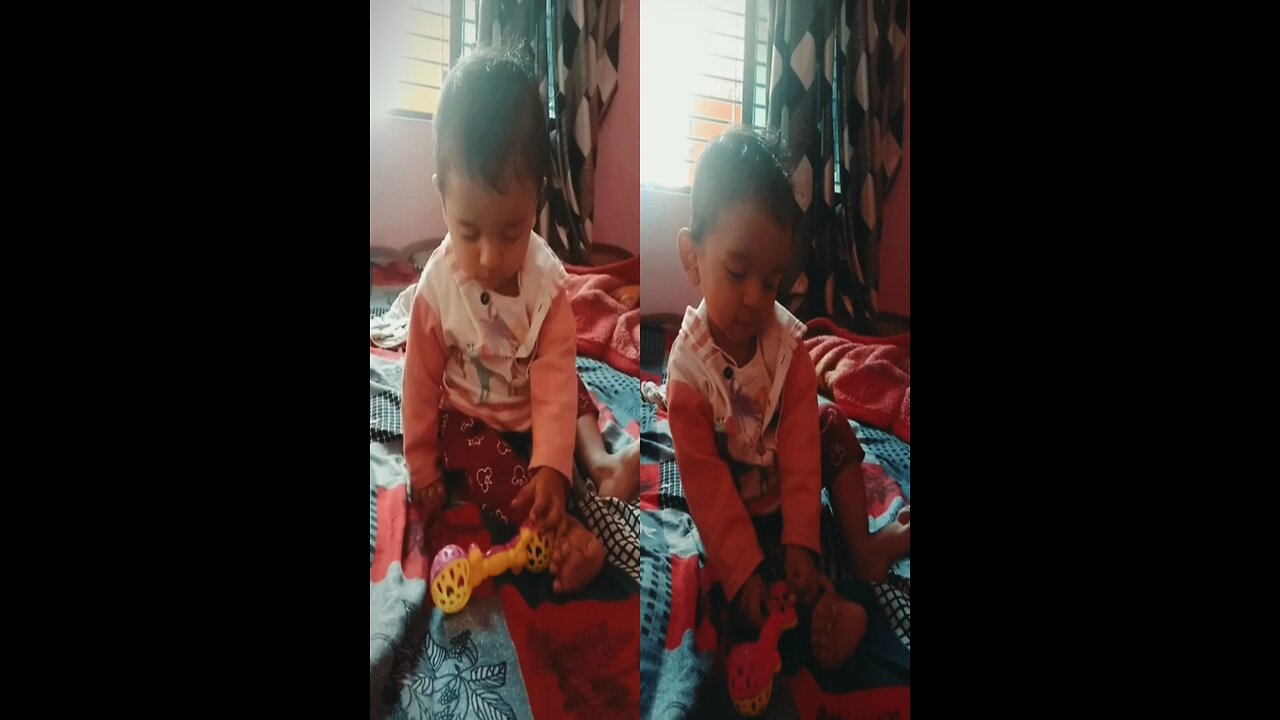 My baby is sitting for the first time caputured in camera