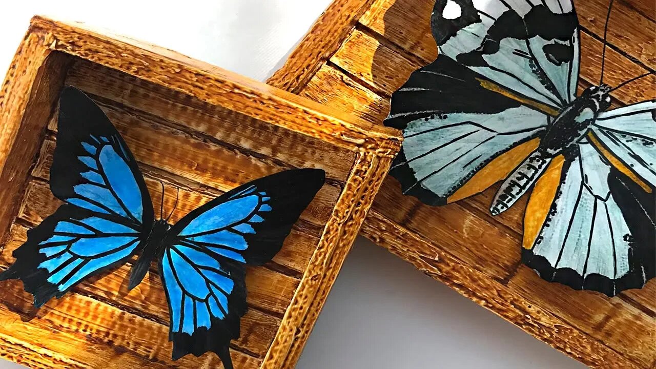 DIY Panel with butterflies | Room decor | Cardboard and paper panel