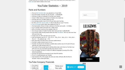 2019 30 plus YOUtube stats and wow look at the *kiddy) creator area(ftc oh boy)