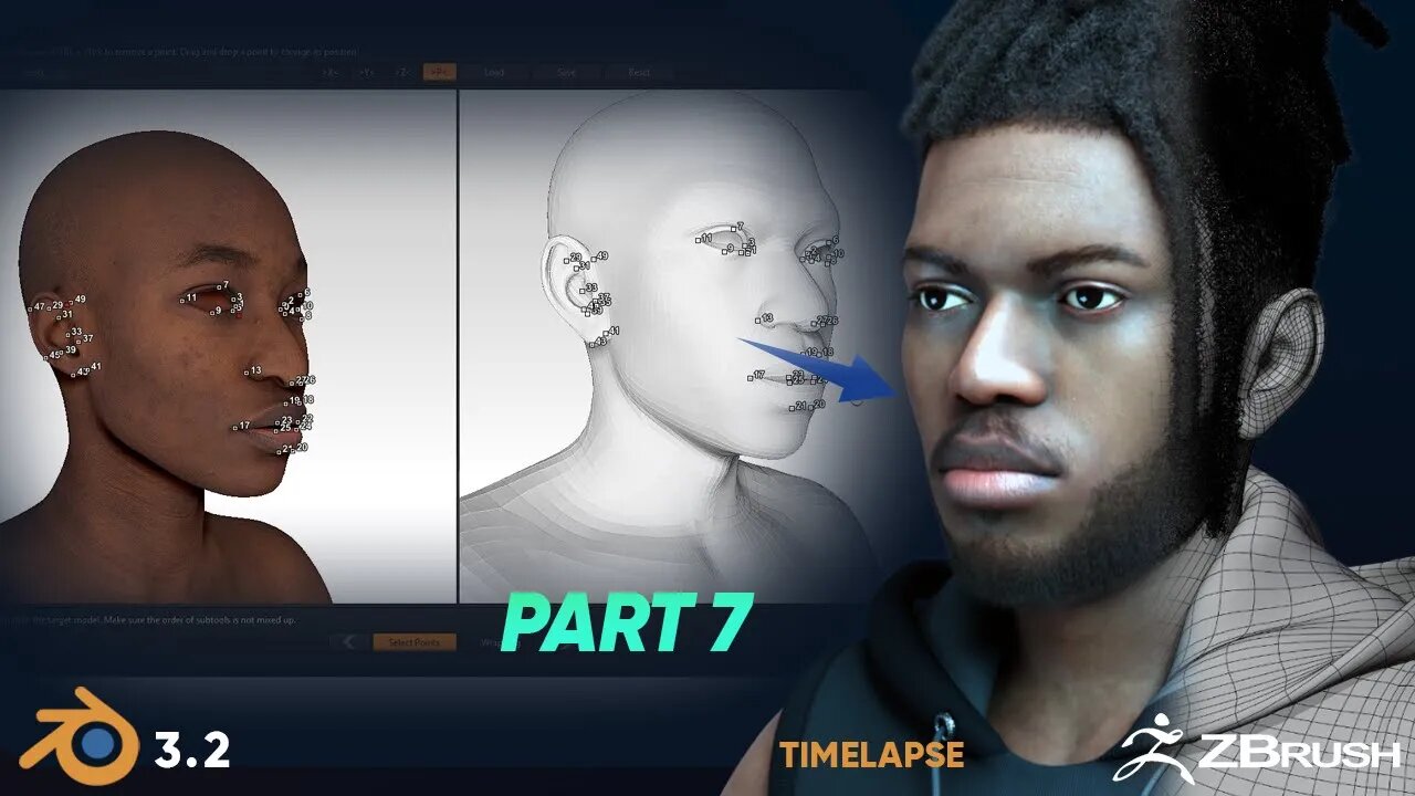 Adam | 3d realistic Character for animation | Part 7 | realistic skin texturing | ZBrush | Blender