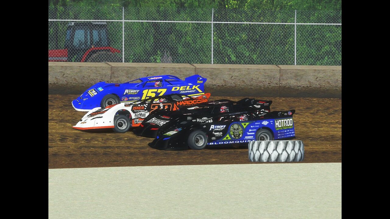 Dirt Super Late models at Southlake Speedway on RFactor 2 with the Scott Bloomquist #0 RIP