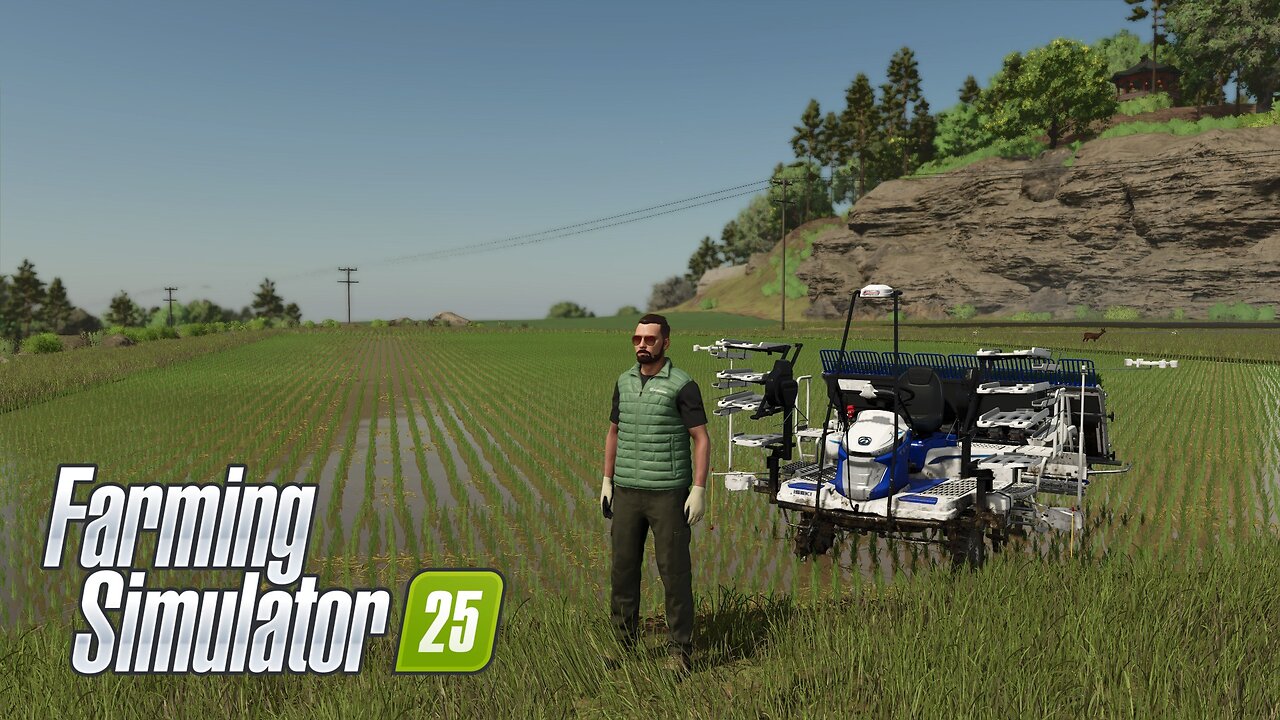 Farming Simulator 25: Threshing Rice on Hutan Pantai map