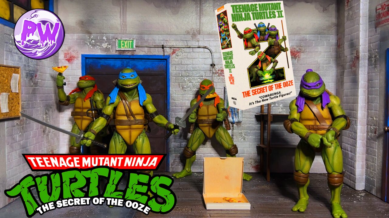 Teenage Mutant Ninja Turtles II: The Secret Of The Ooze VHS Style 4 Pack By NECA Review