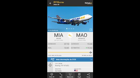 Boeing 747-400ERF N476MC pousa em Manaus vindo de Miami