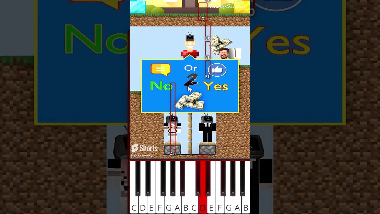 Like And Comment To Help The TV Man's Fam Overcome Temptation (@BabySchool.) - Octave Piano Tutorial