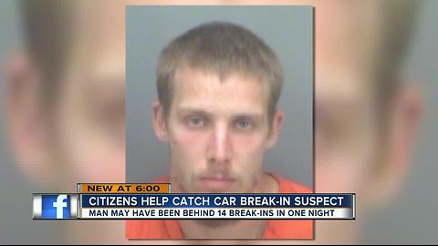 Citizens help catch burglar accused of breaking windows, stealing from cars