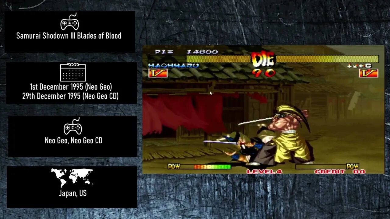 Console Fighting Games of 1995 - Samurai Showdown III Blades of Blood