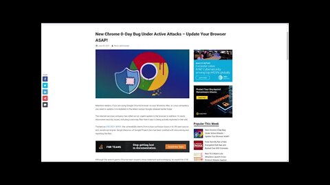 If you haven't UPDATED CHROME do it now older version is being exploited