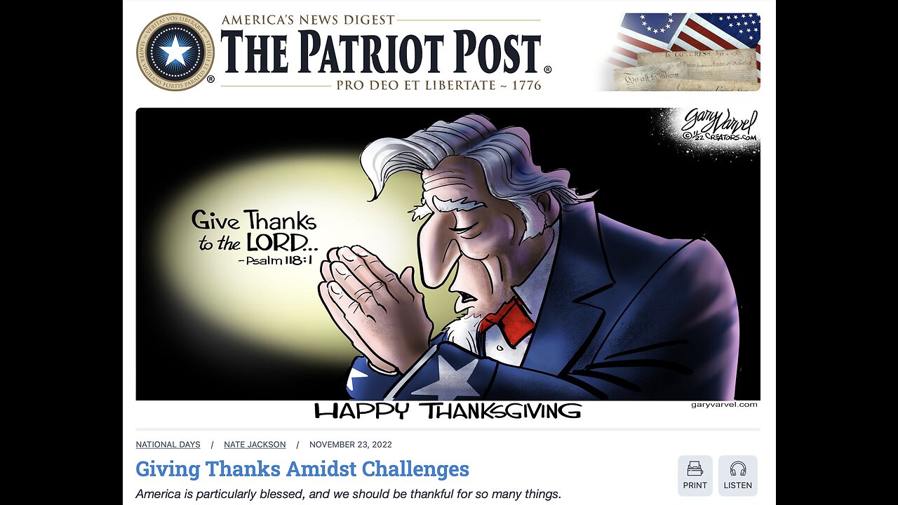 The Patriot Post Audio Edition Podcast for 11/23/22