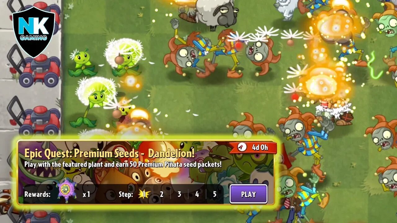 PvZ 2 - Epic Quest: Dandelion - Level 1 Plants