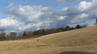 100 - 50 lb Two Hand Kettlebell Swings - One Hand Farmer Walk Up Hill.