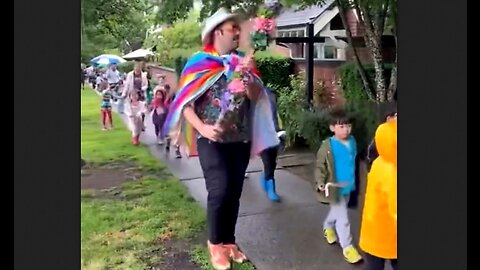 Vancouver Degenerate Grooming Teacher 'Pride' Marching Children In The Rain