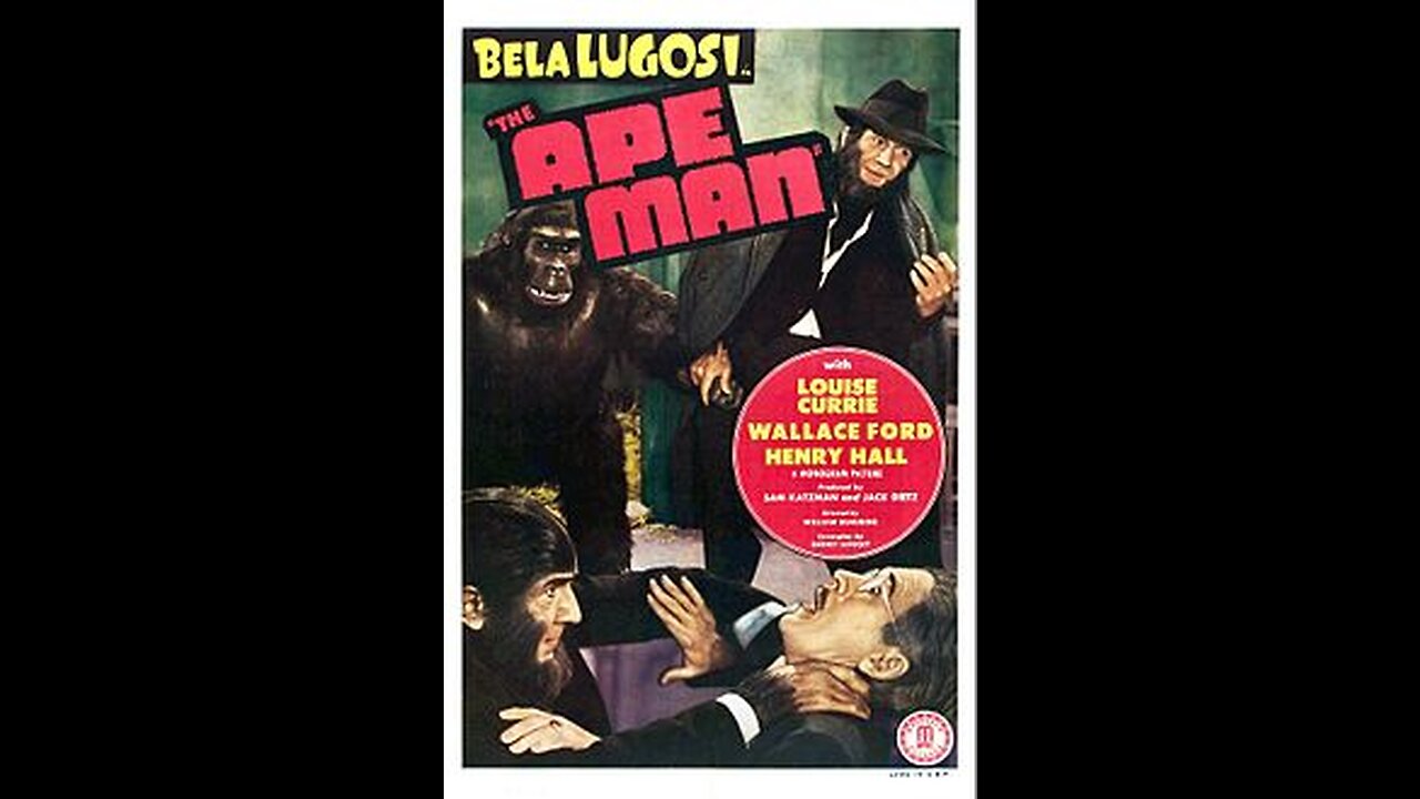 The Ape Man 1943 Horror, Sci Fi Bela Lugosi, Louise Currie, Wallace Ford Movie,