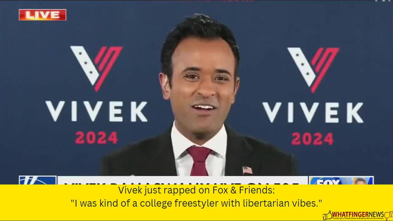 Vivek just rapped on Fox & Friends: "I was kind of a college freestyler with libertarian vibes."