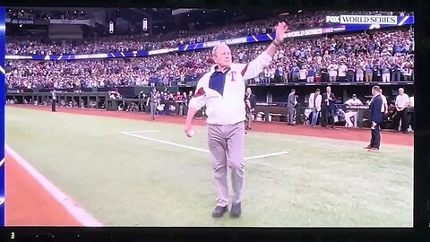 World Series 2023 Game 1 Arizona Diamondbacks at Texas Rangers 1st Pitch George Bush Pudge Rodriguez