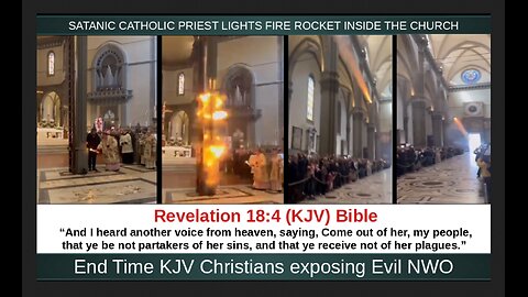 SATANIC CATHOLIC PRIEST LIGHTS FIRE ROCKET INSIDE THE CHURCH