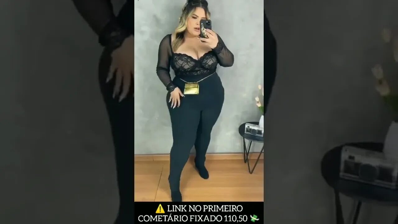 🛑 CONJUNTO FEMININO CALÇA E CROPPED PRETO PLUS SIZE TAMANHO MAIOR