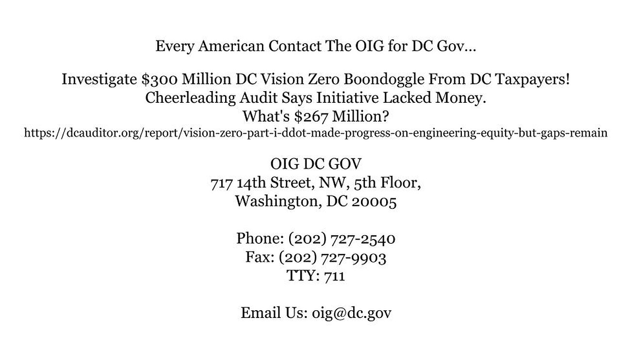TECN.TV / Mayor Bowser’s DC Vision Zero Doubles Down On Waste, Fraud, And Abuse