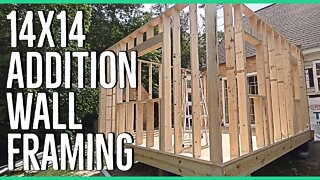 Framing Walls with 2x6 for our Home Addition ||14x14 Addition||