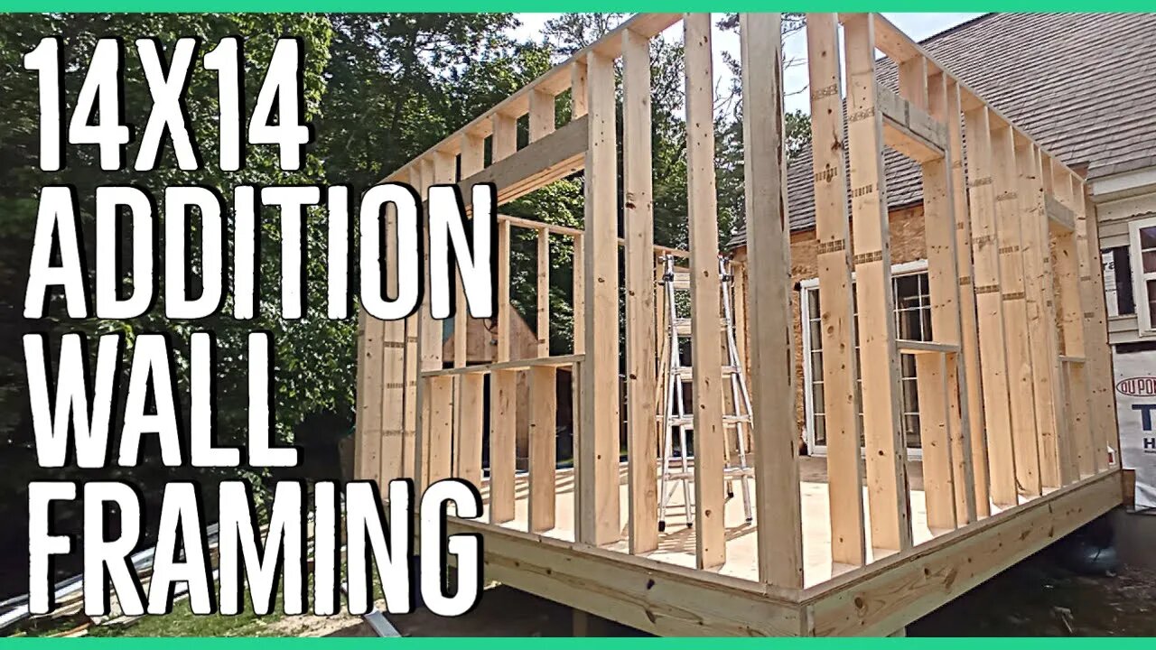 Framing Walls with 2x6 for our Home Addition ||14x14 Addition||