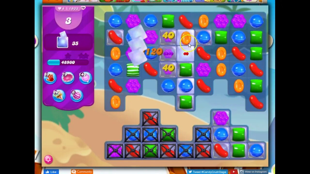 Candy Crush Level 1933 Talkthrough, 24 Moves 0 Boosters