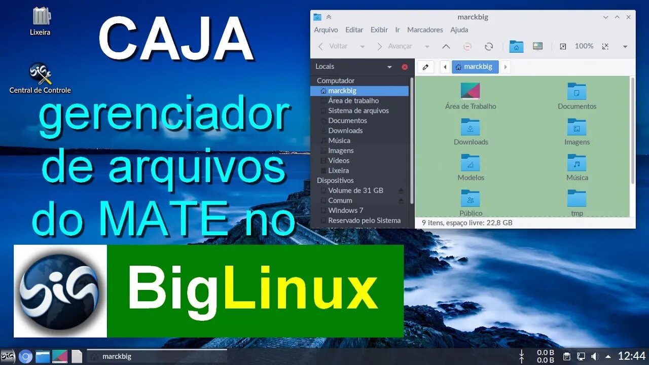 BigLinux - Instalar CAJA gerenciador de arquivos. E criar um atalho no menu e na barra de tarefas.