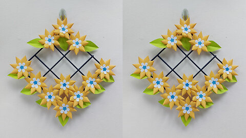 Flower Wall Hanging Craft Ideas With Paper/ DIY room decor / How to make wall hanging with paper