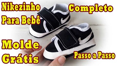 Tênis Nikezinho para Bebê (Molde Grátis na descrição)