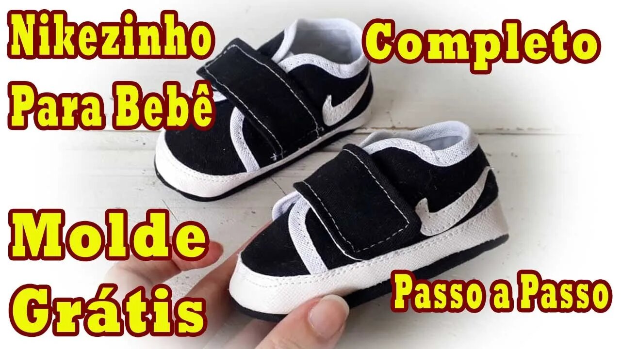 Tênis Nikezinho para Bebê (Molde Grátis na descrição)