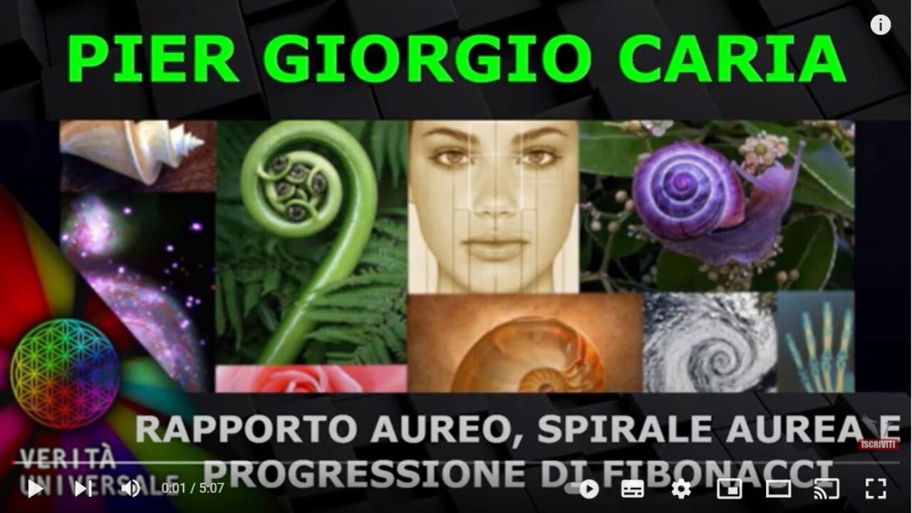 Pier Giorgio Caria - Rapporto Aureo, Spirale Aurea e Progressione di Fibonacci