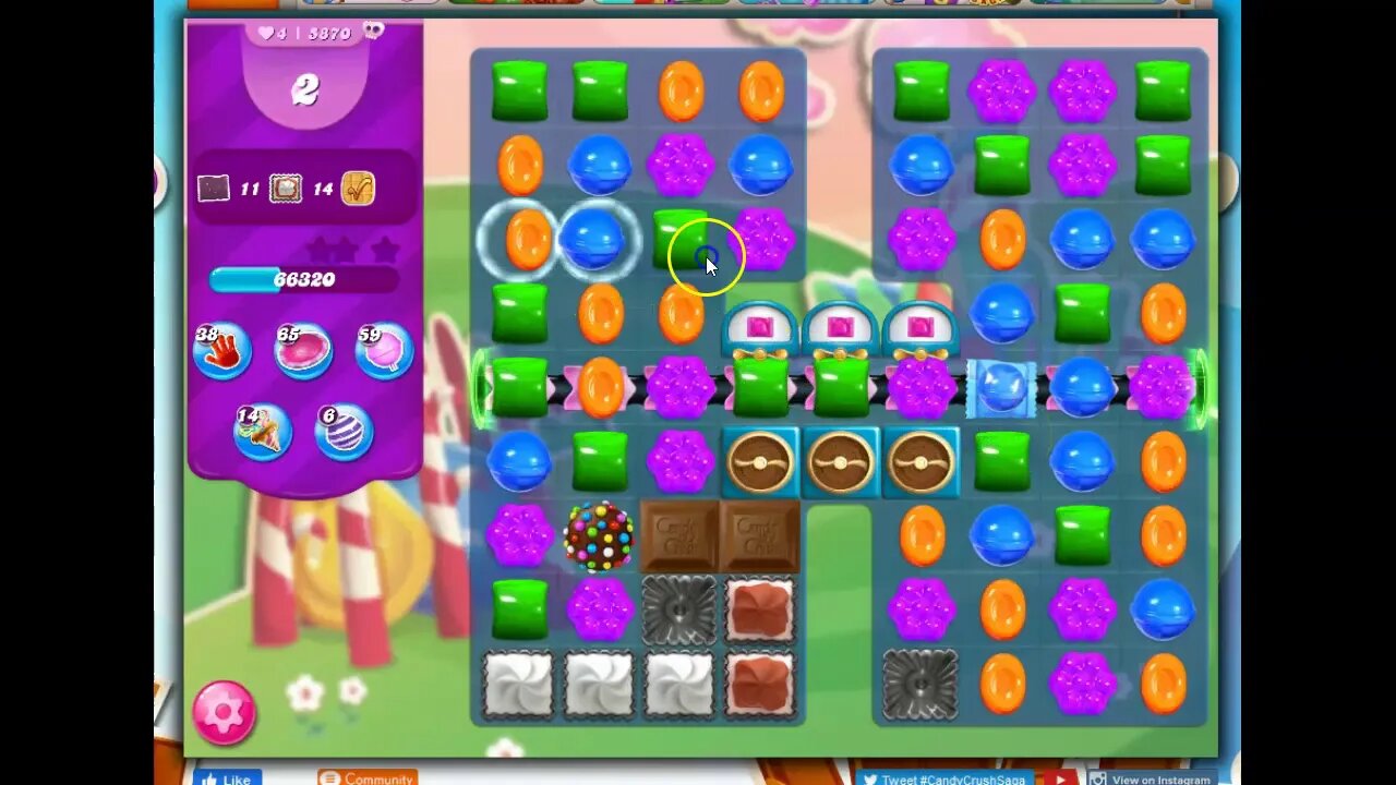 Candy Crush Level 5870 Talkthrough, 22 Moves 0 Boosters